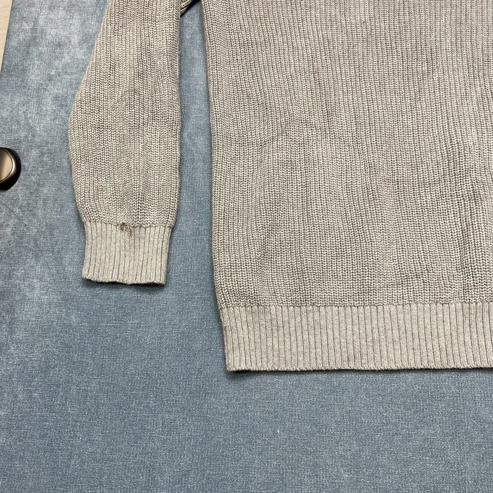 Lands' End Drifter Sweater Mens 2XL Gray Shaker Stitch Knit Cotton Raglan Sleeve